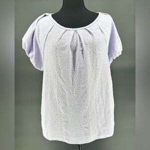 #74- Lavender Cable & Gauge Eyelet Women's Top Size M